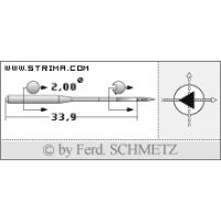 Strojové jehly pro průmyslové šicí stroje Schmetz 134 DH 120