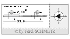 Strojové jehly pro průmyslové šicí stroje Schmetz 134 DH 100
