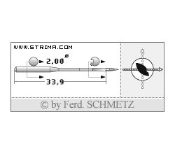 Strojové jehly pro průmyslové šicí stroje Schmetz 134 LLCR 85