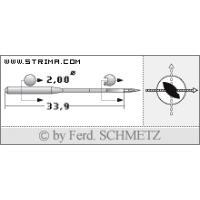 Strojové jehly pro průmyslové šicí stroje Schmetz 134 LLCR 65