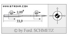 Strojové jehly pro průmyslové šicí stroje Schmetz 134 CL SUK 140
