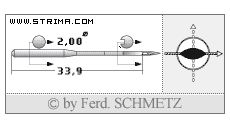 Strojové jehly pro průmyslové šicí stroje Schmetz 134 PCR 70