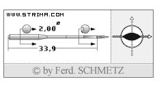 Strojové jehly pro průmyslové šicí stroje Schmetz 134 PCL 85