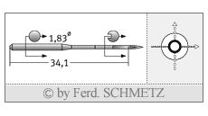 Strojové jehly pro průmyslové šicí stroje Schmetz UY 180 GS 150