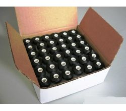 Předvinuté spodní vyšívací nitě BOBBINS 75D - black - BIG
