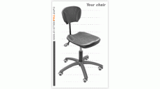 Průmyslová židle SYSTEM PRO BLACK 1B+2A+4A+5C